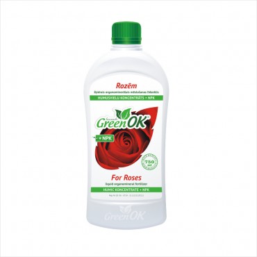 GreenOK Pro Růže kapalné organominerální hnojivo. Koncentrát huminových látek + NPK, 750ml