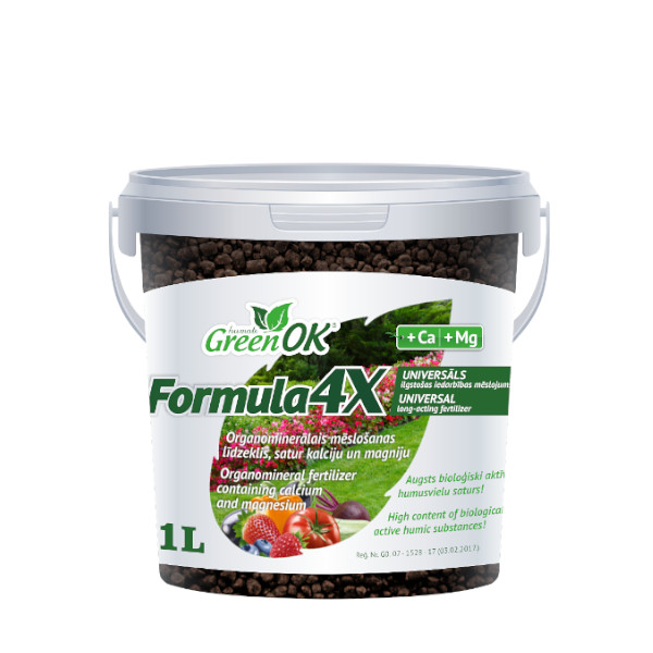 GreenOK FORMULA 4X Organominerální hnojivo NPK 2,2-2,2-5,0 | Ca, Mg 2,8 – 1,6, 1l 