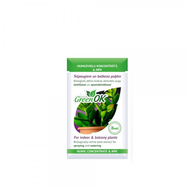 GreenOK PREMIUM Koncentrát huminových látek Pro pokojové a balkónové rostliny, 5ml 
